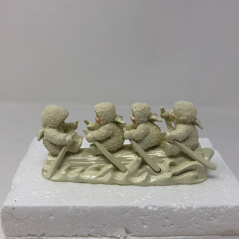 Dept 56 Snowbabies Miniatures Pull Together Rowing in Log Boat 56.76740 Pewter